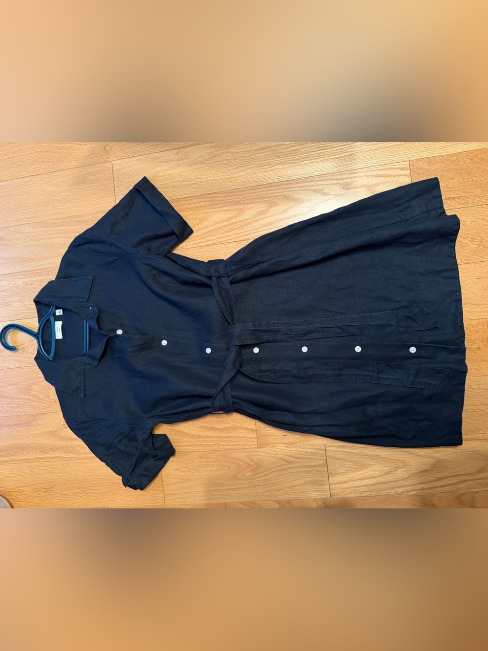 Aritzia Wilfred dark navy Eleta Linen Mini Dress small